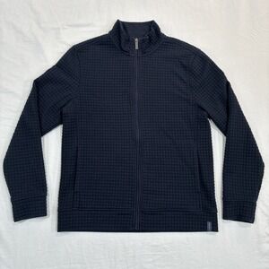 Perry Ellis Men's Quilted Jacket Navy Blue Size Medium Full Zip